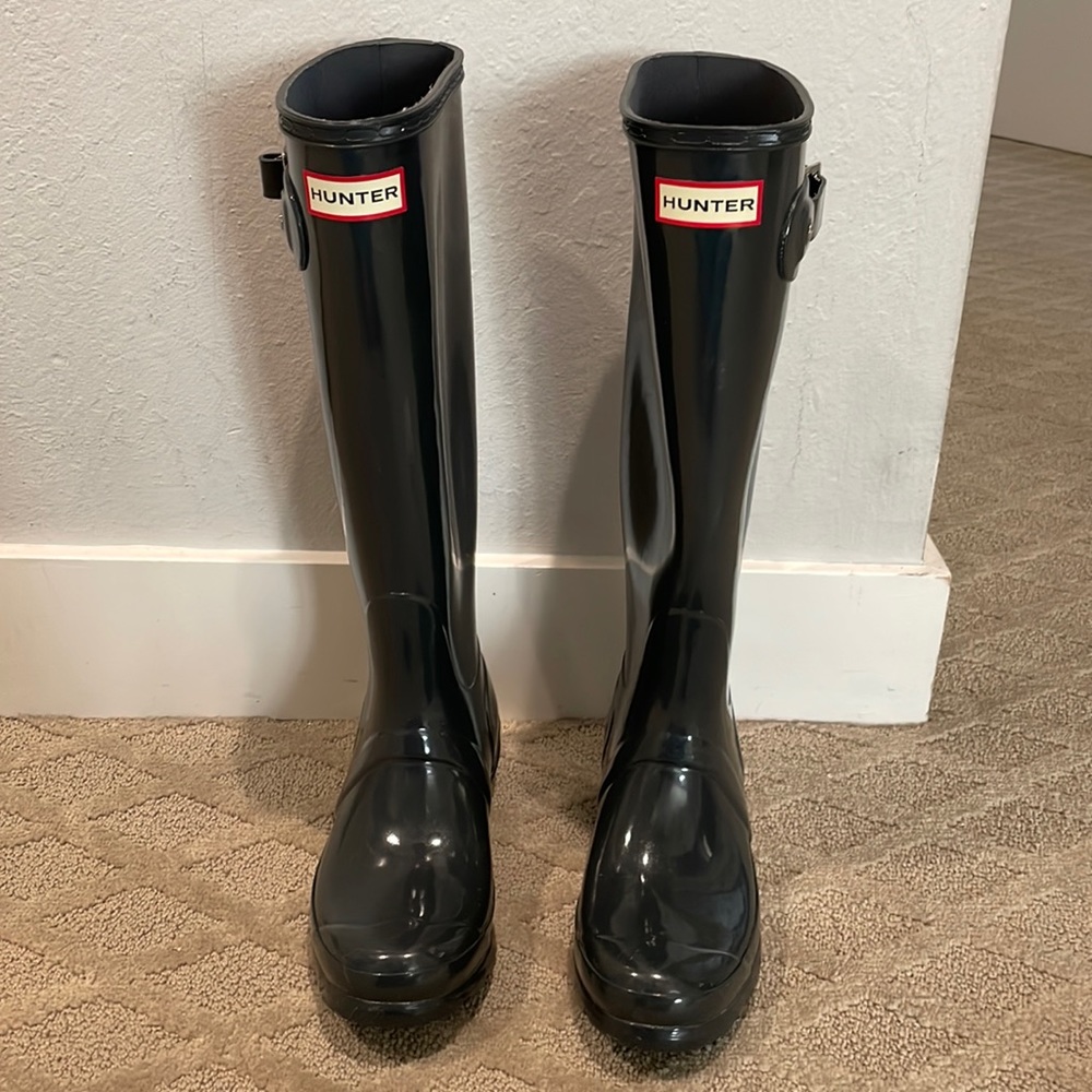 Like new hunter boots dark grey